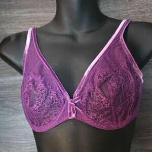 Elegant Purple Lace Bra